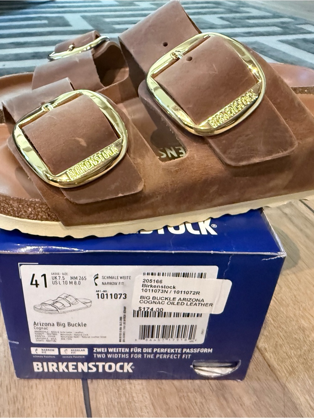 Birkenstock never worn brown leather